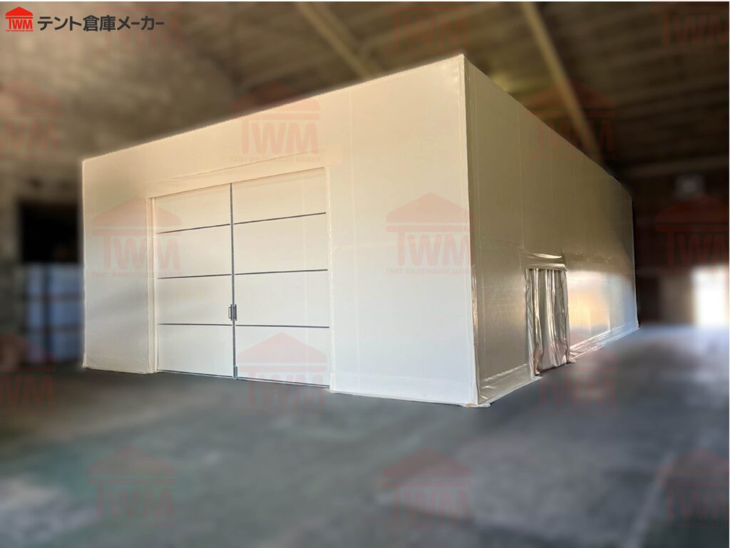 テント倉庫の施工事例の写真