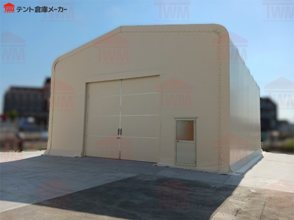テント倉庫の施工事例の写真