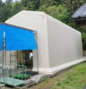 テント倉庫の施工事例の写真